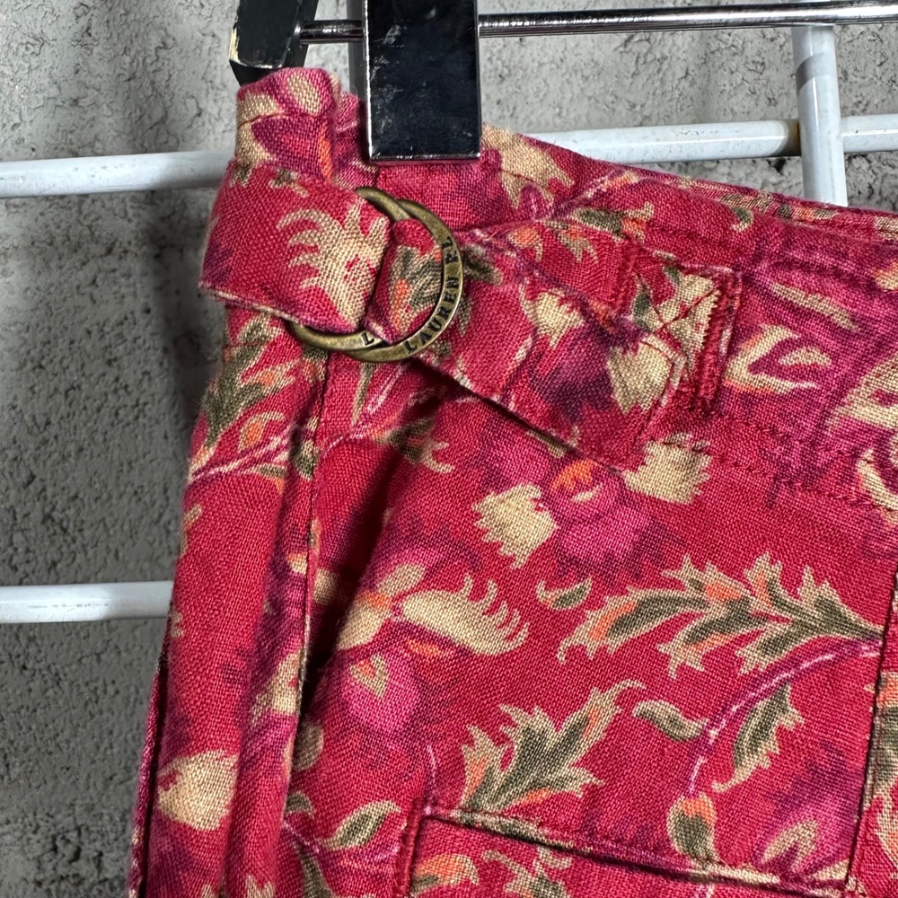 Vintage‎ Ralph Lauren Red Floral Linen Shorts High Rise Paisley Print Size 8 - Picture 8 of 9